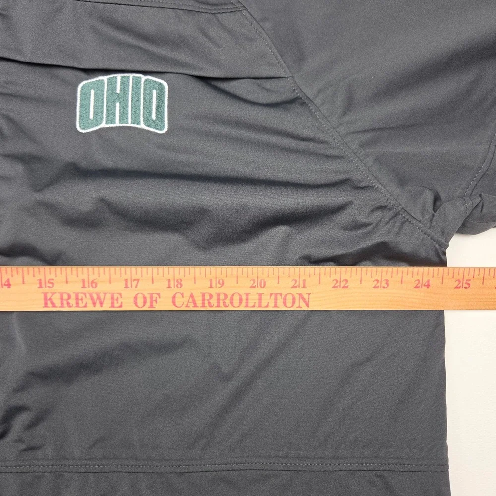 Ohio University Russell Athletic Rain Jacket Sz M Gray Hooded Windbreaker NWT